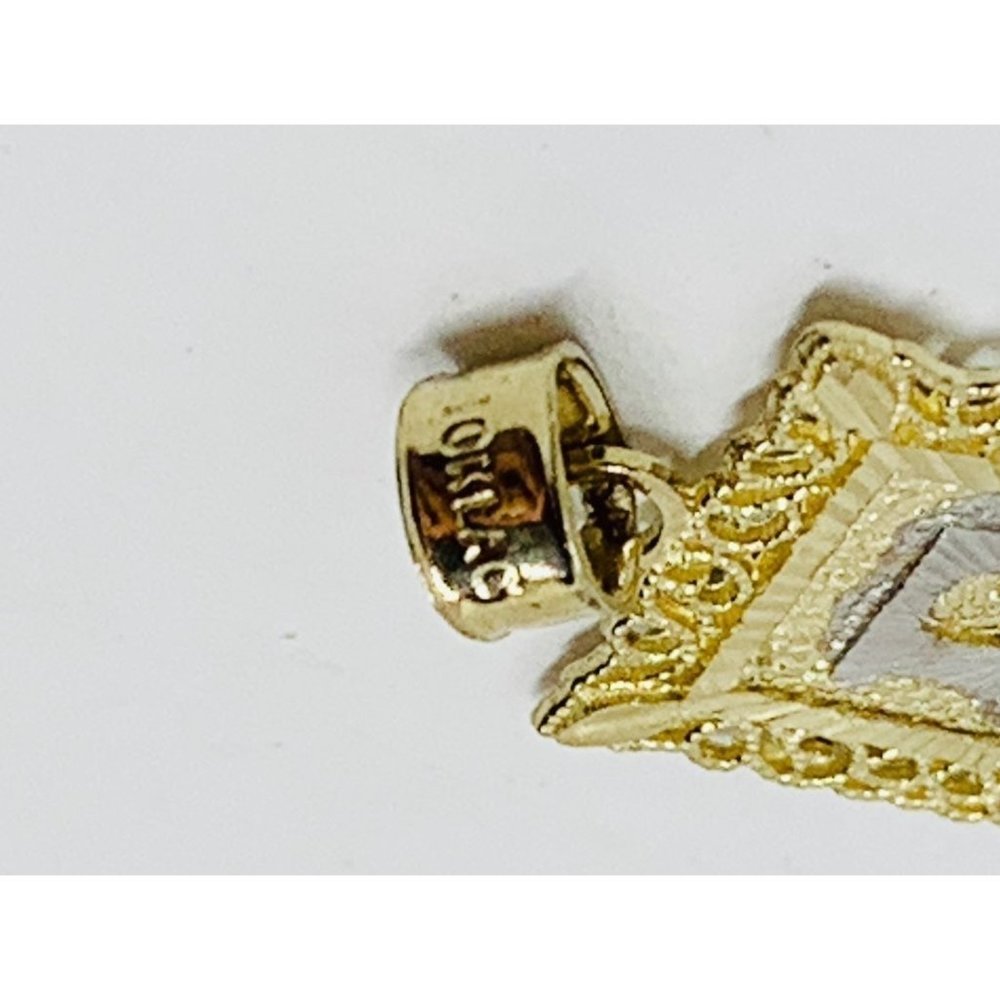10k Solid Gold Small Initial E Charm - image 5